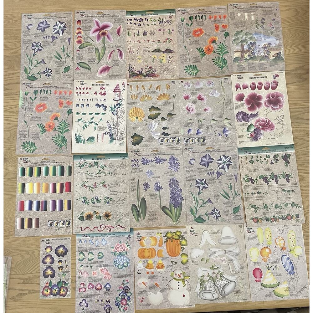 Donna Dewberry Painting Guides Folk Art Plaid One Stroke Cottage‎ Floral Lot 20